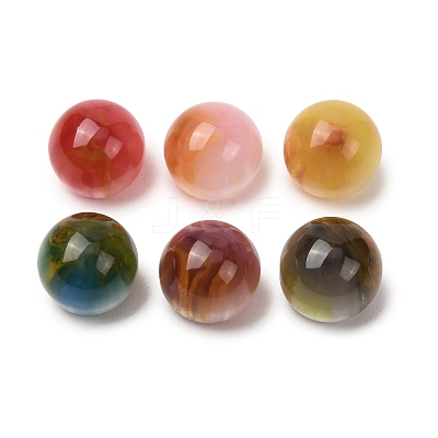 Two Tone Resin & Glitter Powder Cabochons RESI-K033-09-1