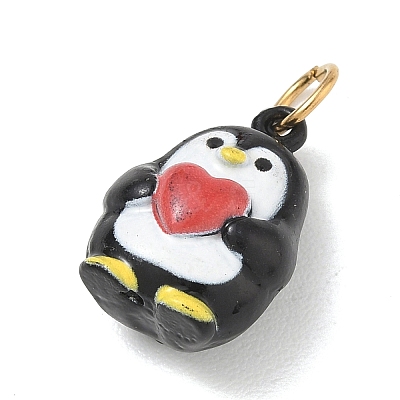 Valentine's Day 304 Stainless Steel Enamel Pendants SA-CBA08A6-07C-G-1