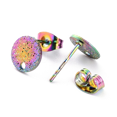 Ion Plating(IP) 304 Stainless Steel Stud Earring Findings STAS-O144-01A-M-1