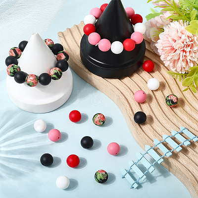 Round Silicone Focal Beads SIL-SP0001-16B-1