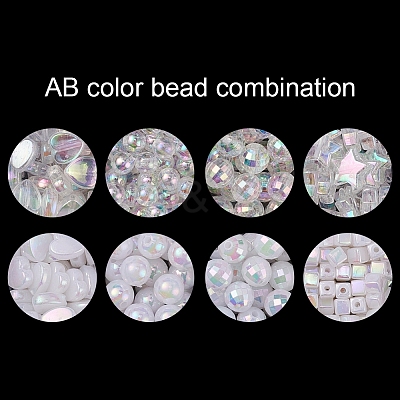 Eco-Friendly Transparent & Opaque Poly Styrene Acrylic Beads Set DIY-YW0005-04-1