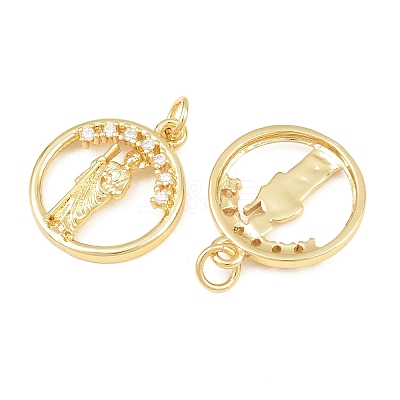 Religion Brass Micro Pave Clear Cubic Zirconia Pendants CU-CBA9482-01G-12-1