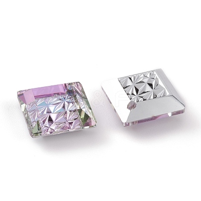 Embossed Glass Rhinestone Pendants GLAA-J101-03B-001VL-1