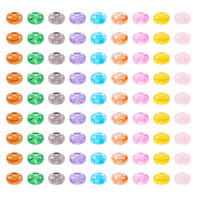 90Pcs 9 Colors Transparent Crackle Acrylic Beads MACR-TA0001-28-1