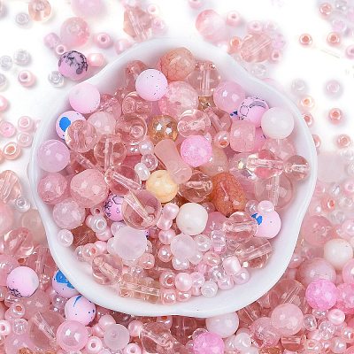 DIY Lampwork Beads & Glass Seed Beds Jewelry Making Findings Kits SEED-K010-01B-1