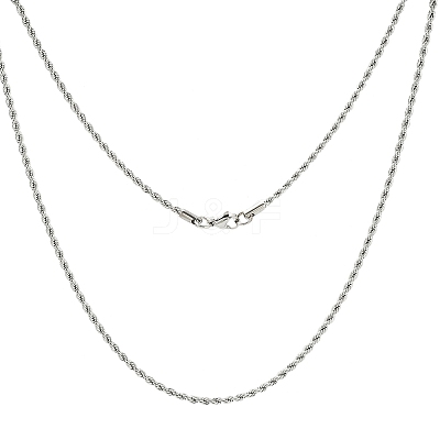 Tarnish Resistant 304 Stainless Steel Necklaces Unisex Rope Chain Necklaces NJEW-507L-10D-1