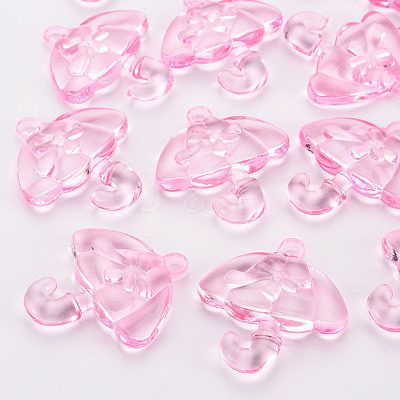 Transparent Acrylic Pendants TACR-T024-01B-903-1