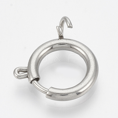 Tarnish Resistant 304 Stainless Steel Spring Ring Clasps STAS-T033-31B-1