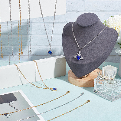 20Pcs 2 Colors 304 Stainless Steel Cable Chain Necklaces Set MAK-NB0001-23-1