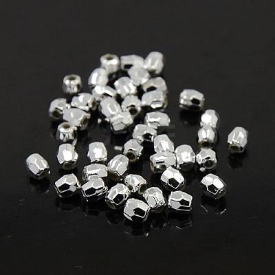 Plating Plastic Acrylic Faceted Round Beads PACR-L002-4mm-S-1