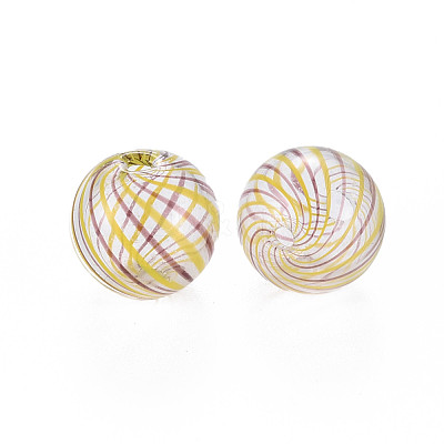 Transparent Handmade Blown Glass Globe Beads X-GLAA-T012-35A-03-1