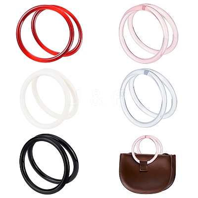 10Pcs 5 Colors Plastic Bag Handles FIND-WR0008-68-1