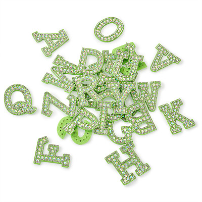 Alphabet Resin Rhinestone Patches DIY-TAC0005-45G-1