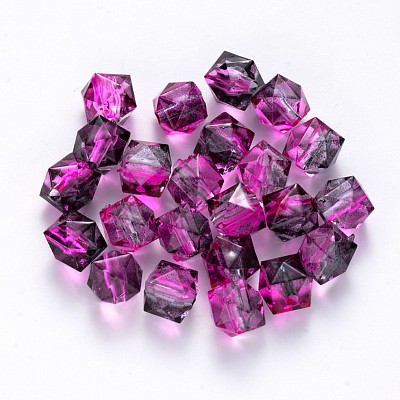 Two Tone Transparent Spray Painted Acrylic Beads ACRP-T005-26F-1