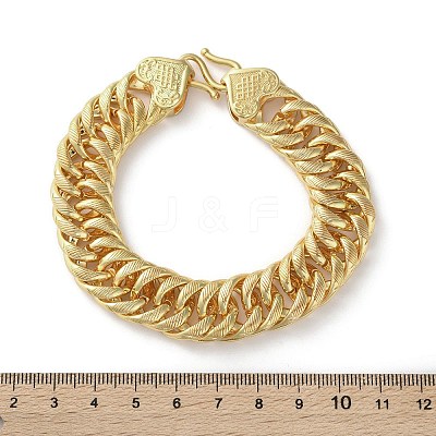 Brass Cuban Chain Bracelets for Women Men BJEW-R016-01G-02-1