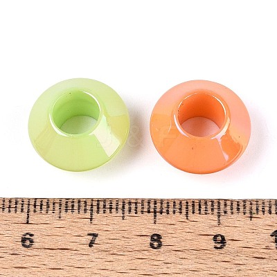 Pearlized UV Plating Opaque Acrylic European Beads SACR-T017-61M-1