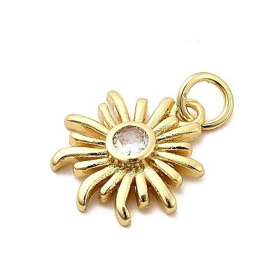 Sun Brass Micro Pave Cubic Zirconia Pendants KK-C134-11G-07-1