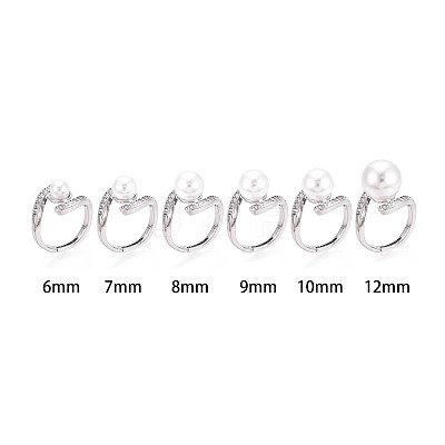 Brass Micro Pave Cubic Zirconia Cup Peg Ring Settings KK-B166-04P-1