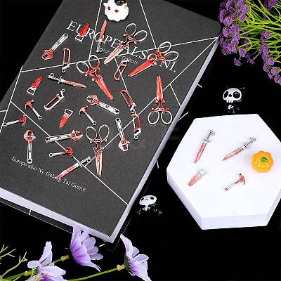 36Pcs 6 Styles Alloy Enamel Pendants ENAM-SZ0004-22-1