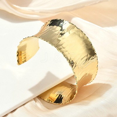 Brass Cuff Bangles for Women BJEW-A038-01A-G-1