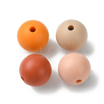 Round Food Grade Eco-Friendly Silicone Focal Beads SIL-F003-01A-1