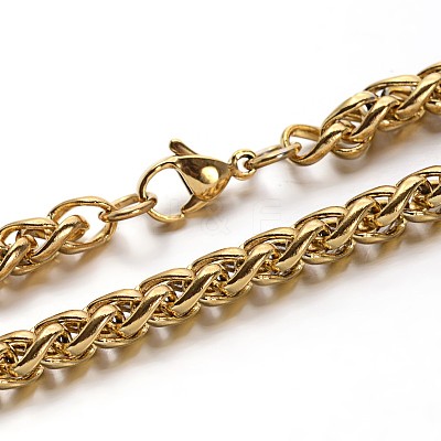304 Stainless Steel Wheat Chains Bracelets BJEW-O091-04G-1