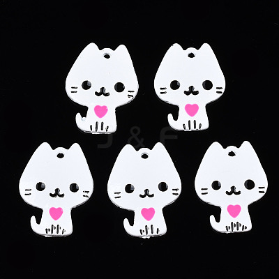 Rack Plating Alloy Enamel Spray Painted Pendants ENAM-T011-155A-1