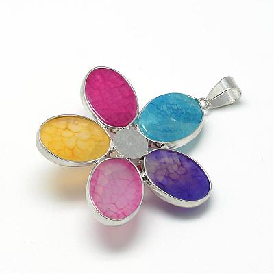 Natural Agate Big Pendants G-Q494-25P-1