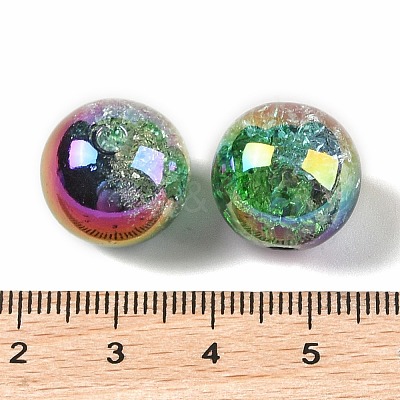 UV Plating Opaque Crackle Two-tone Acrylic Beads MACR-C032-01A-1
