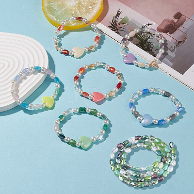 3 Strands Electroplate Glass Beads Strands EGLA-PA0001-25A-1