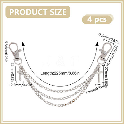 4Pcs Zinc Alloy Decorative Shoe Chain FIND-GO0003-81-1