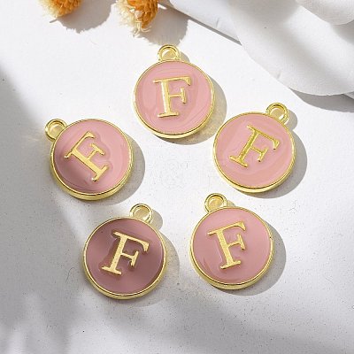 Golden Plated Alloy Enamel Charms ENAM-S118-07F-1