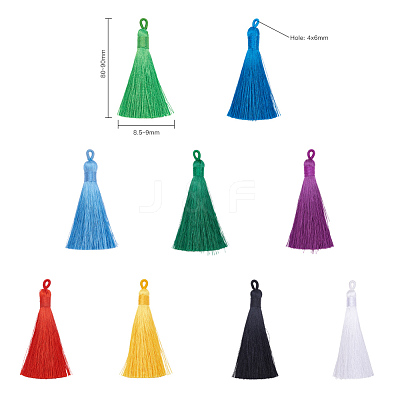 Polyester Tassel Big Pendants Decoration AJEW-S059-M-1