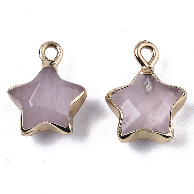 Natural Rose Quartz Pendants G-N326-36E-1