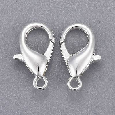 Silver Color Plated Alloy Lobster Claw Clasps X-E106-S-1