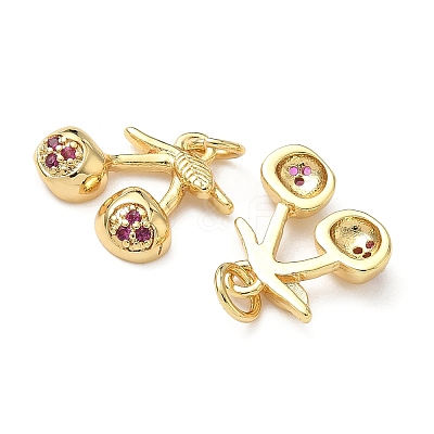 Brass Micro Pave Cubic Zirconia Pendants KK-L243-02G-01-1