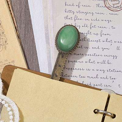 Tibetan Style Alloy Bookmark Rulers AJEW-JK00262-04-1