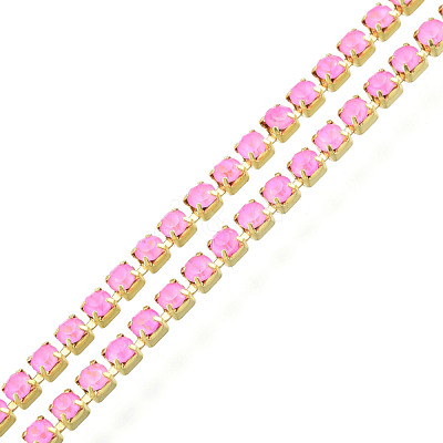 Brass Rhinestone Strass Chains CHC-N017-003B-C06-1