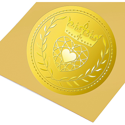 Plastic Self Adhesive Gold Foil Embossed Stickers DIY-WH0211-189-1
