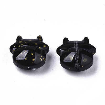 Transparent Spray Painted Glass Beads DGLA-R052-001-E01-1