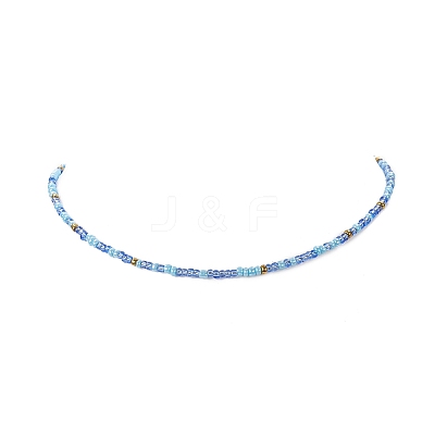 Glass Seed Beaded Two Loops Wrap Bracelet for Women BJEW-JB09216-1