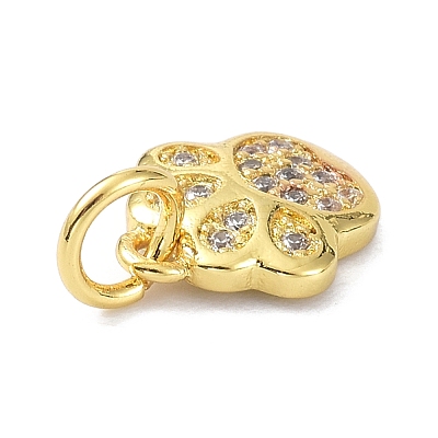 Brass Micro Pave Cubic Zirconia Charms ZIRC-C022-22G-1