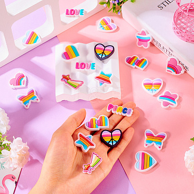 24Pcs 12 Styles Rainbow PVC Cabochons FIND-TA0005-48-1