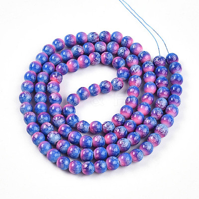 Baking Paint Glass Beads Strands X-DGLA-N008-8mm-02-1