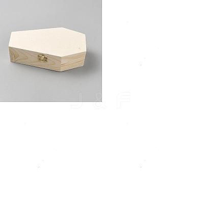 6Pcs Halloween Coffin Shaped Pine Wood Pet Urn Storage Caskets with Alloy Clasps CON-BC0007-97-1