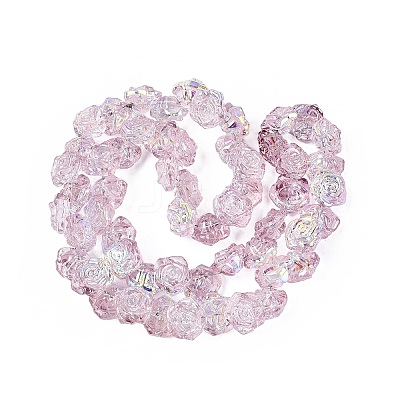 Electroplate Transparent Glass Beads Strands EGLA-N056-02A-04-1