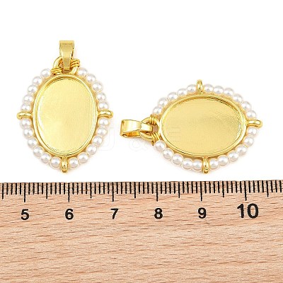 Brass & ABS Plastic Pearl  Pendant Cabochon Settings PL-CBA6A75-09B-G-1