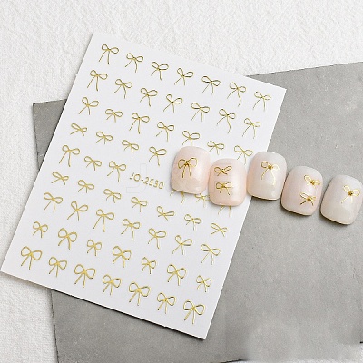 Bowknot Self Adhesive Nail Art Stickers PW-WG8AD37-03-1