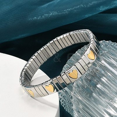 304 Stainless Steel Stretch Bracelets BJEW-U015-03G-01-1