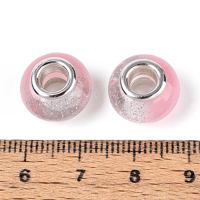 Transparent Resin Rondelle European Beads RESI-N044-02F-1
